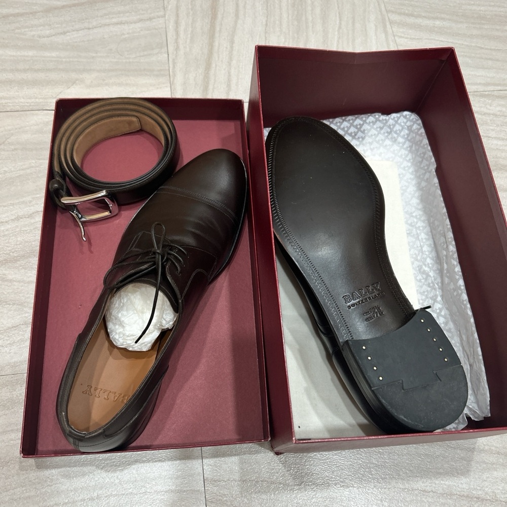 Bally Men's Dark Brown Leather Oxfords